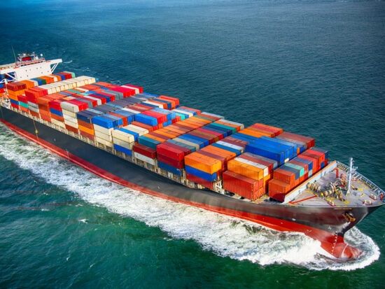 Sea Bearing Cargo Ship